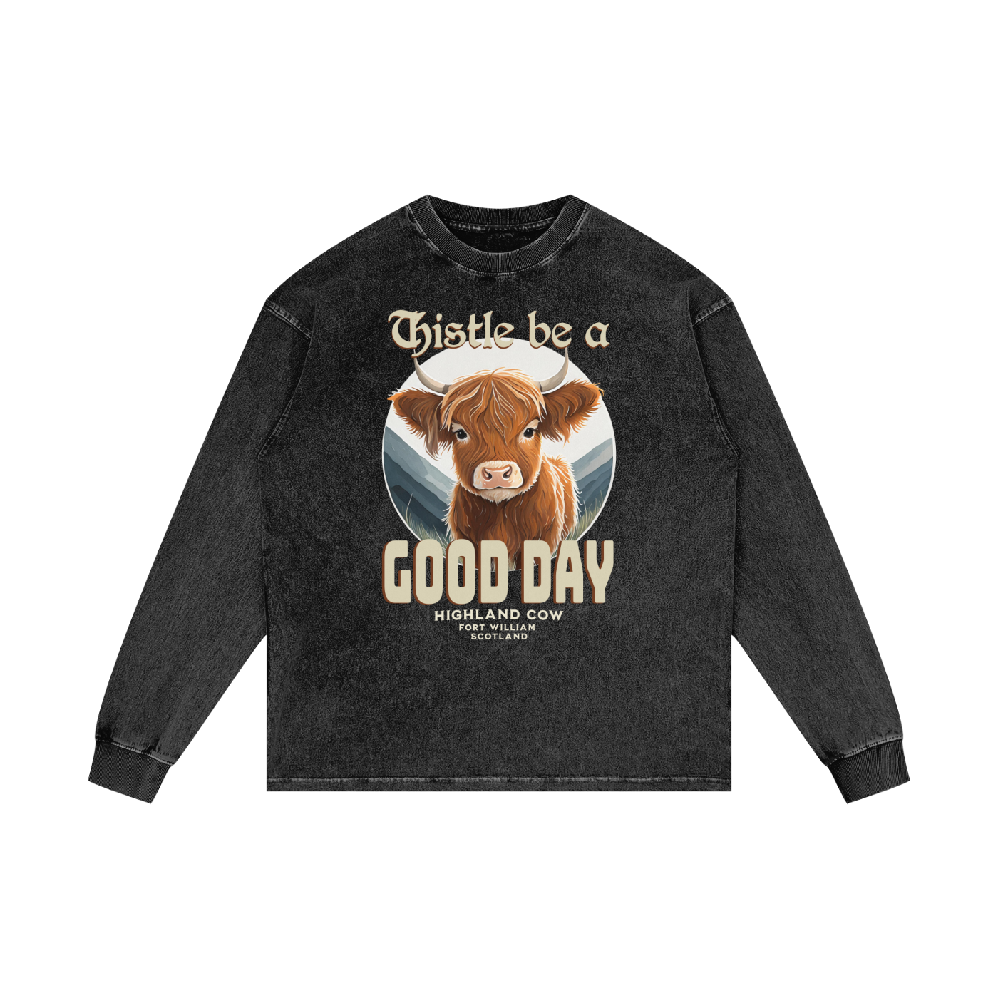 Highland Cow,Thistle,Good Day