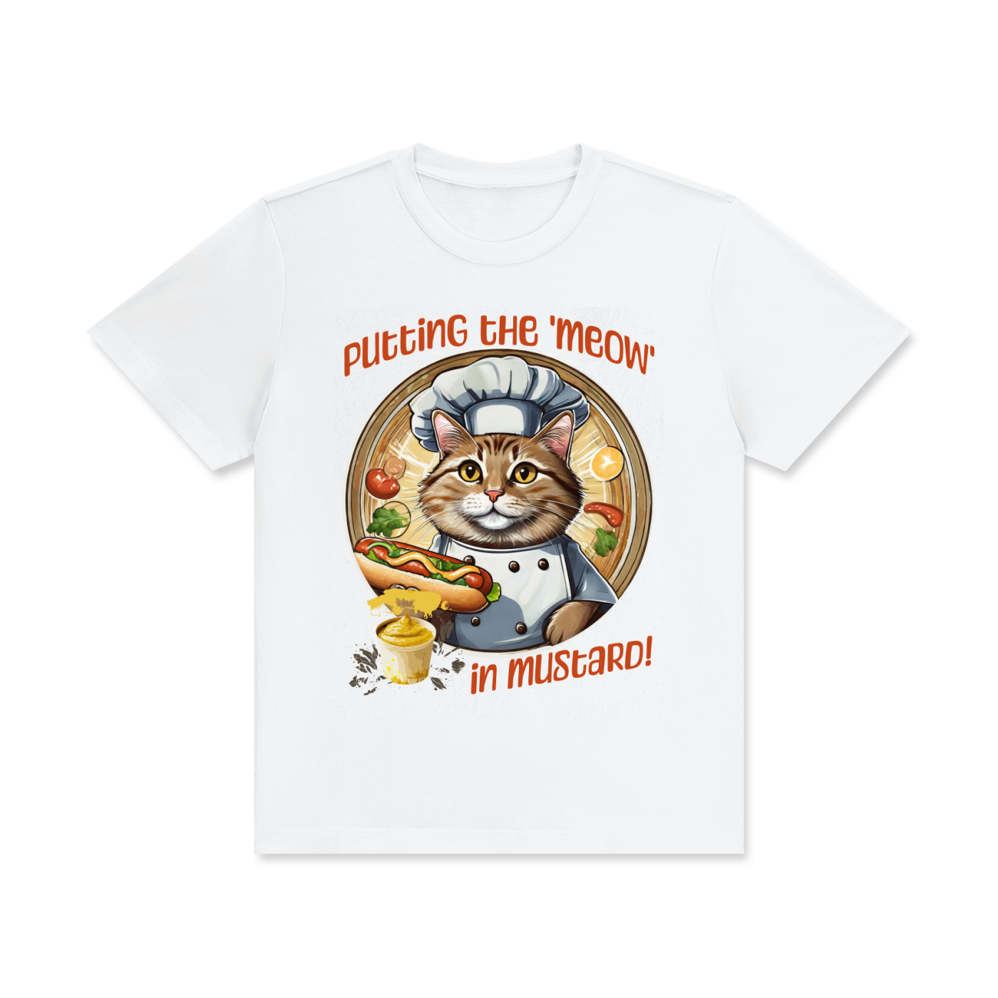 Funny,Cat,Chef,Meow,Mustard