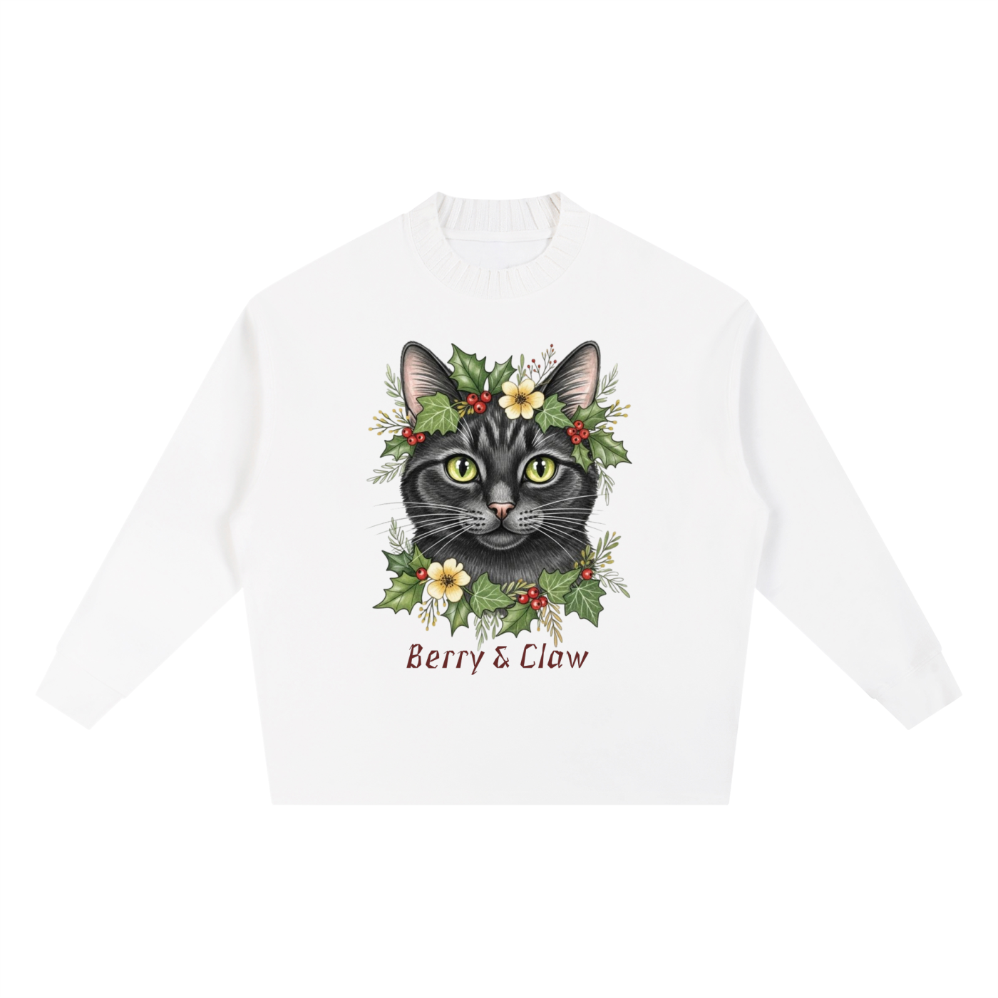 Christmas,Winter,Cat,Holly,Berries