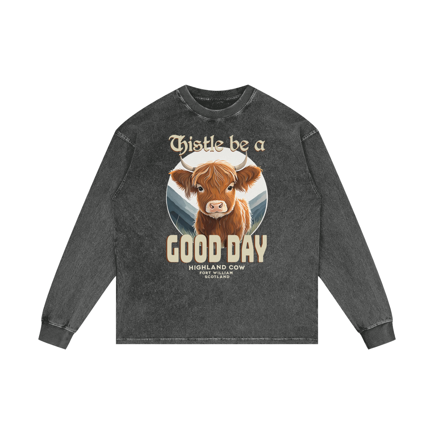 Highland Cow,Thistle,Good Day