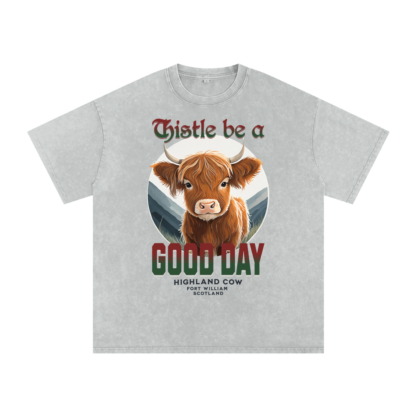 Highland Cow,Thistle,Good Day