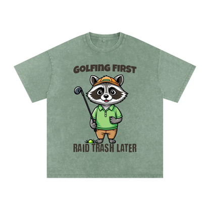 Raccoon,Golf,Raid,Trash