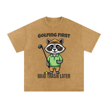 Raccoon,Golf,Raid,Trash