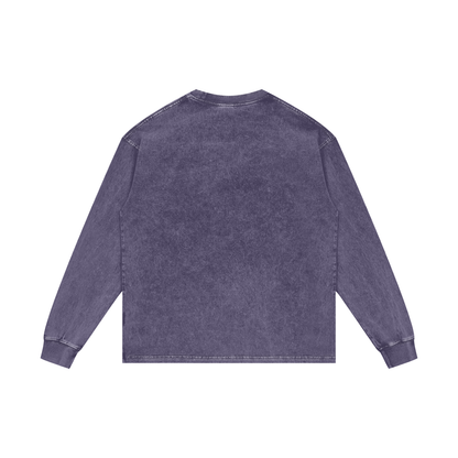 Meow-rican Purroud (American Pride) Acid Wash Oversize Long Sleeve T-Shirt
