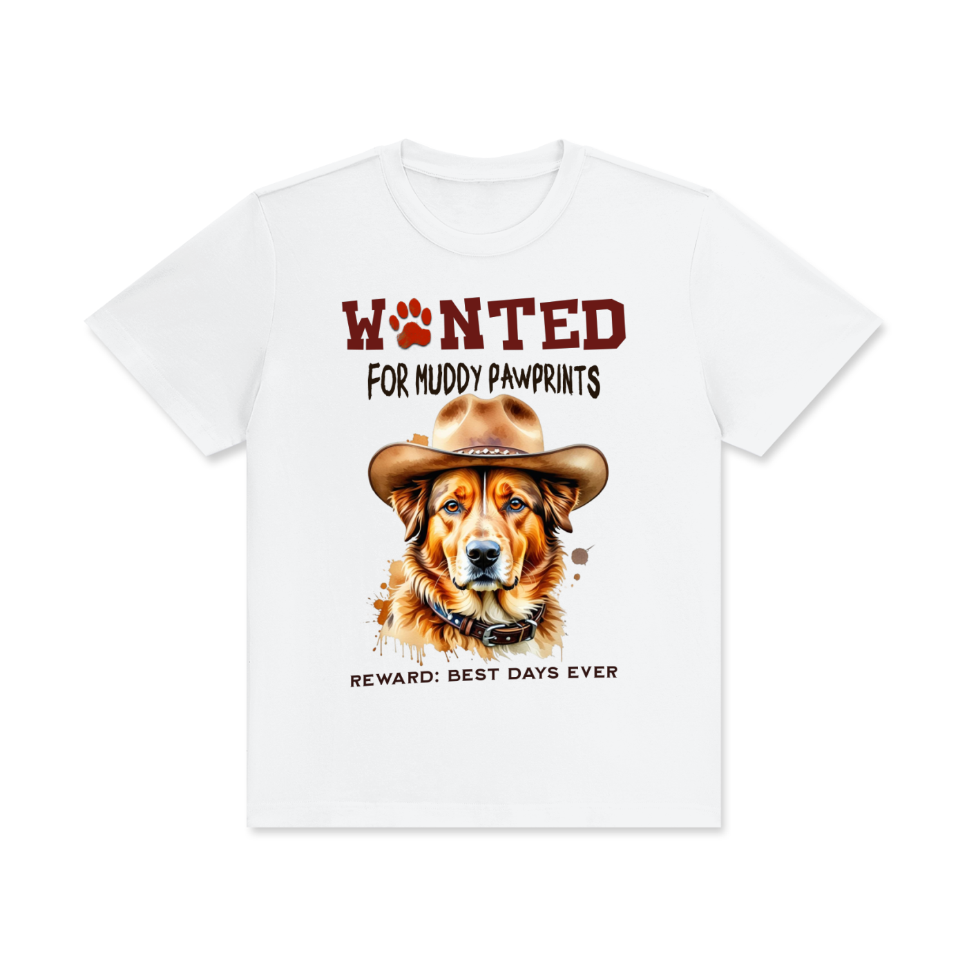 Wanted,Dog,Golden,Retriever,Muddy,Footprints