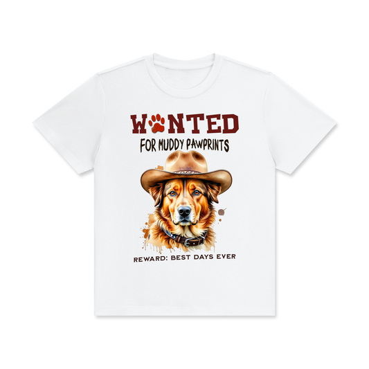 Wanted,Dog,Golden,Retriever,Muddy,Footprints