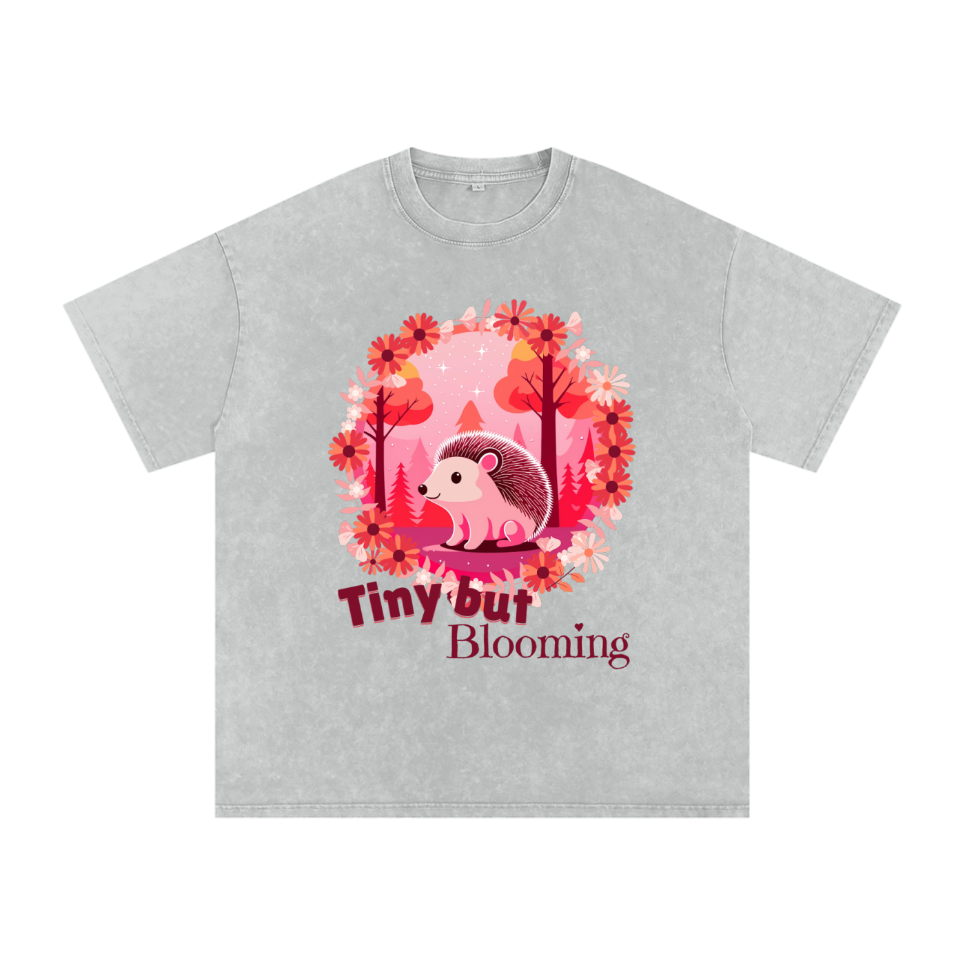 Pink,Hedgehog,Tiny,Blooming