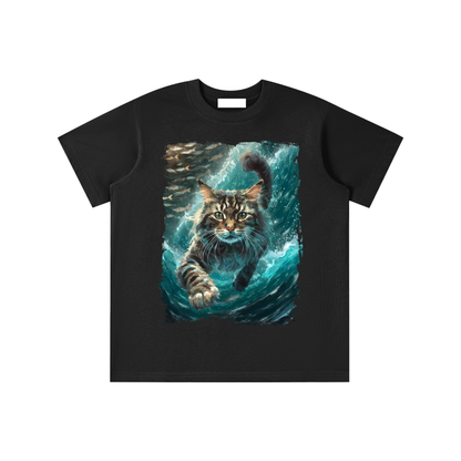 Cat,Swimming,Cool