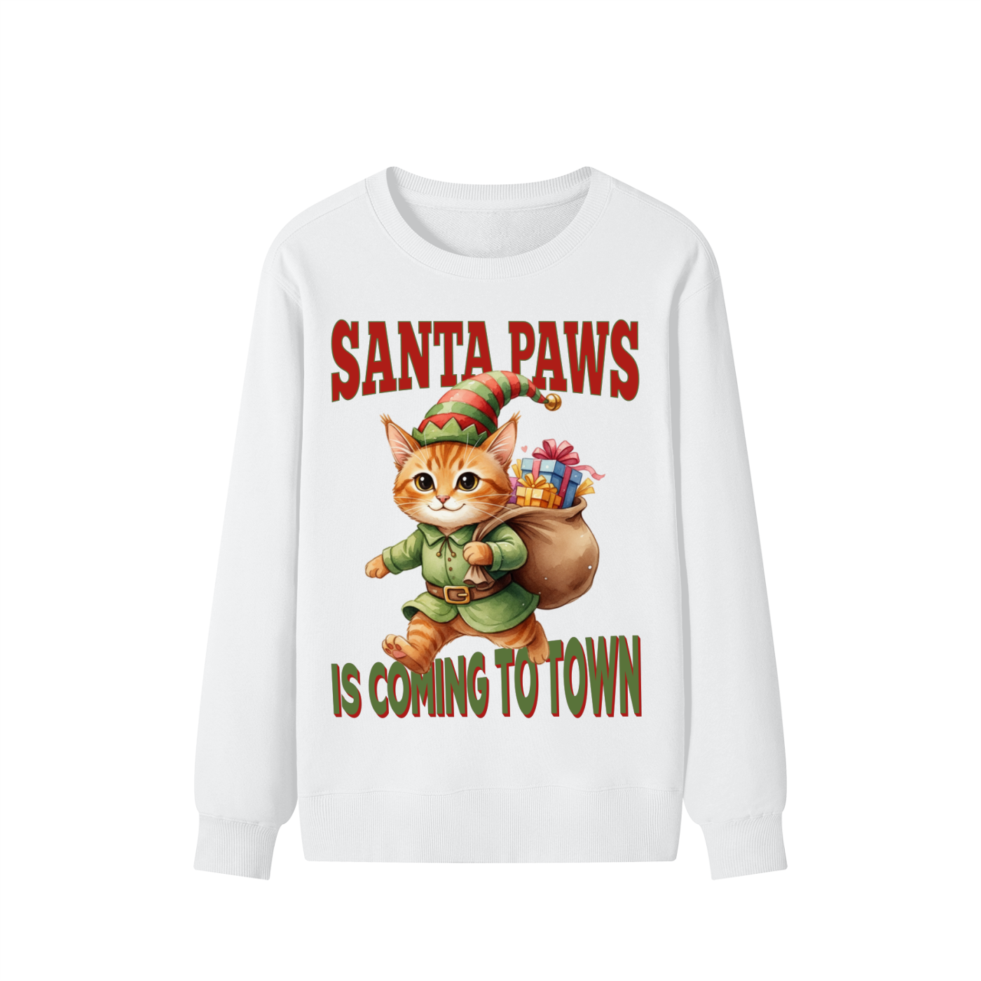Christmas,Cat,Santa,Coming,Town