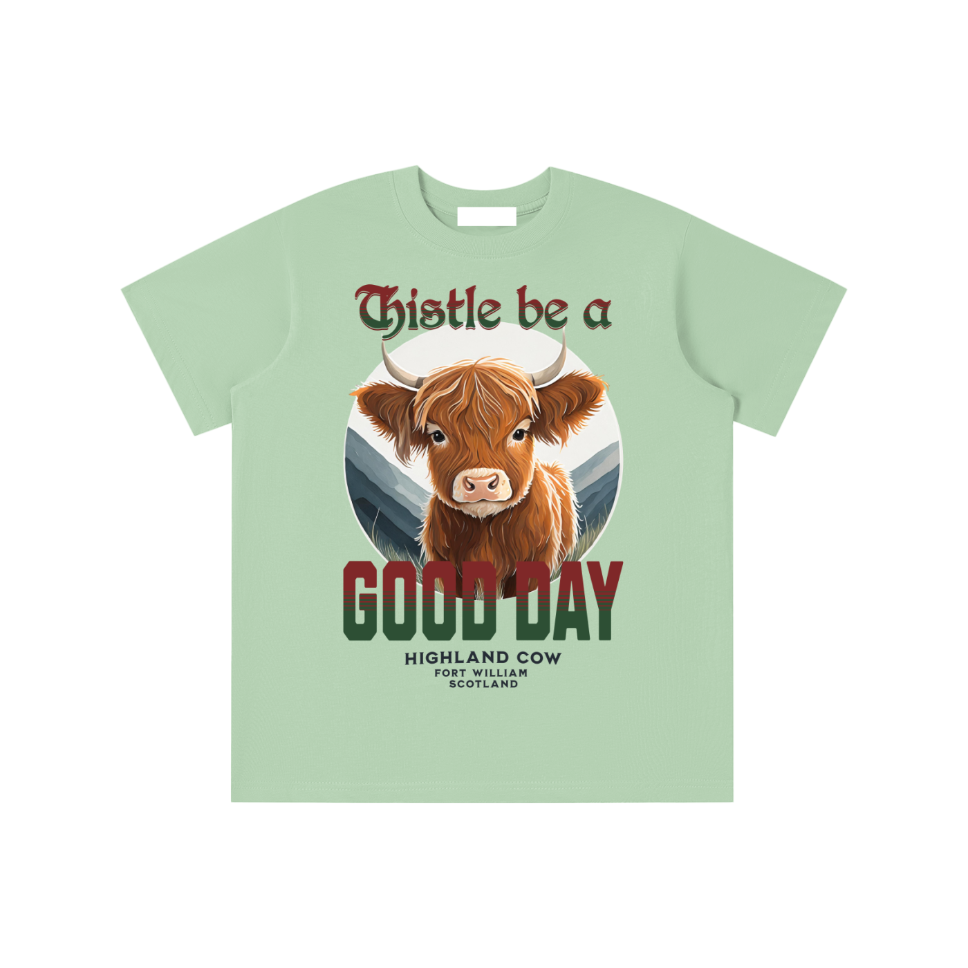 Highland Cow,Thistle,Good Day