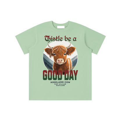 Highland Cow,Thistle,Good Day