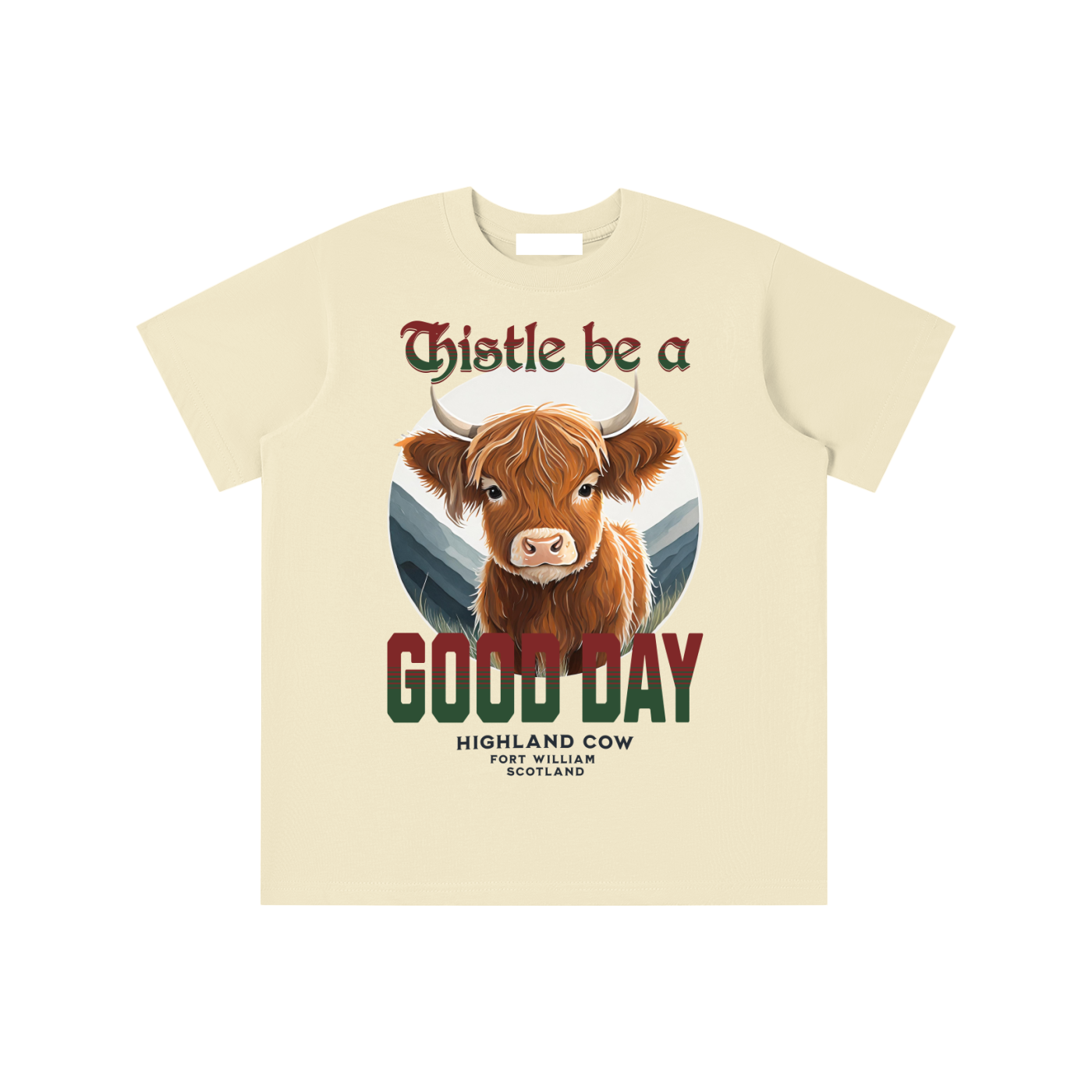 Highland Cow,Thistle,Good Day