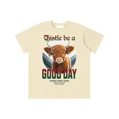 Highland Cow,Thistle,Good Day