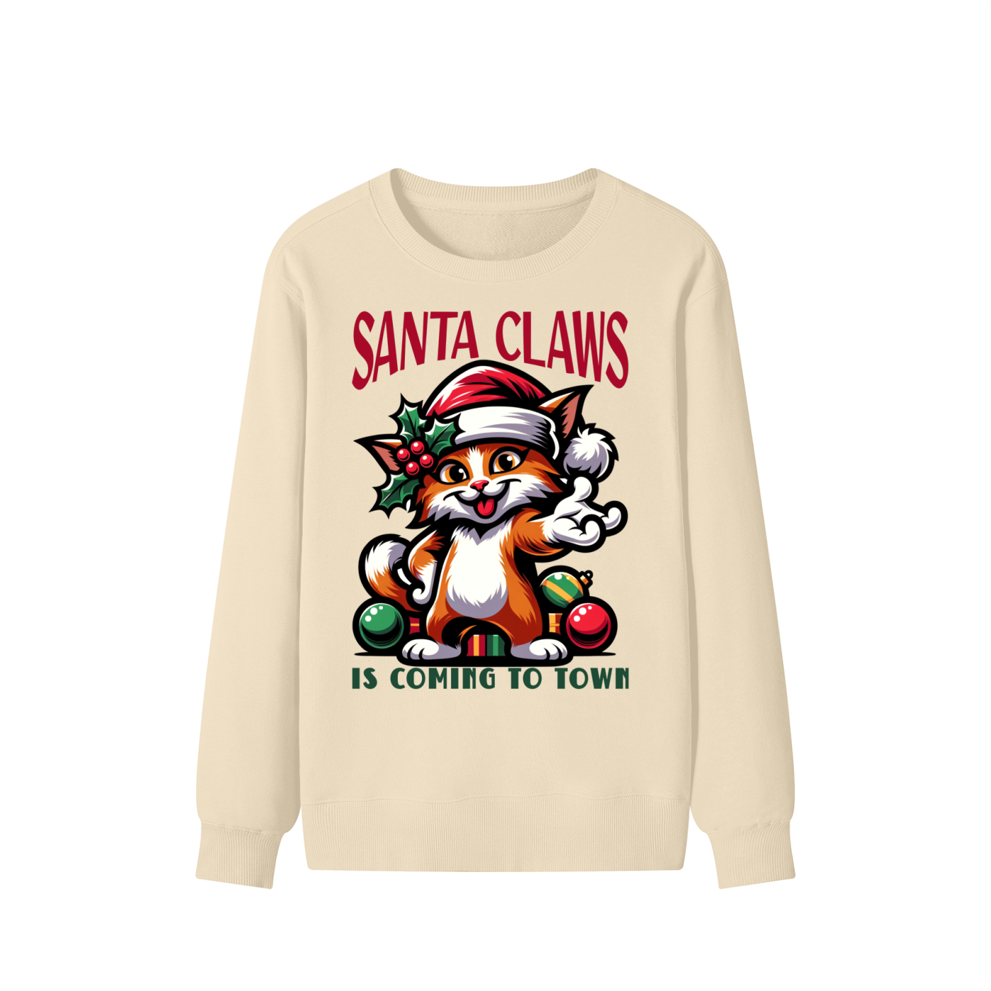 Christmas,Santa,Claws,Coming,Town,Cat