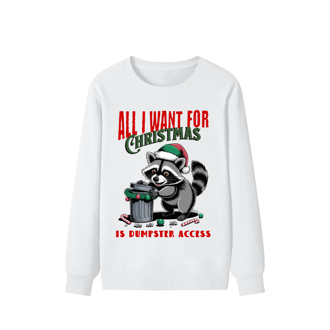 Christmas,Fun,Raccoon,Dumpster