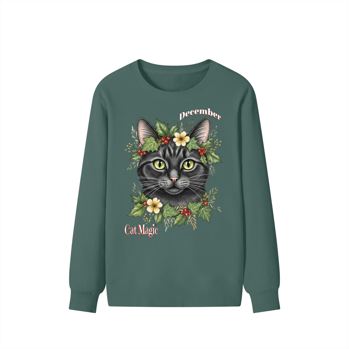 December,Cat,Magic,Holly,Berries