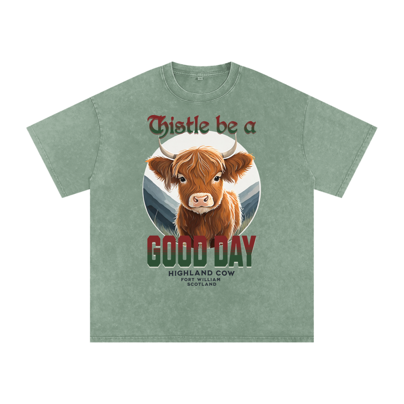 Highland Cow,Thistle,Good Day