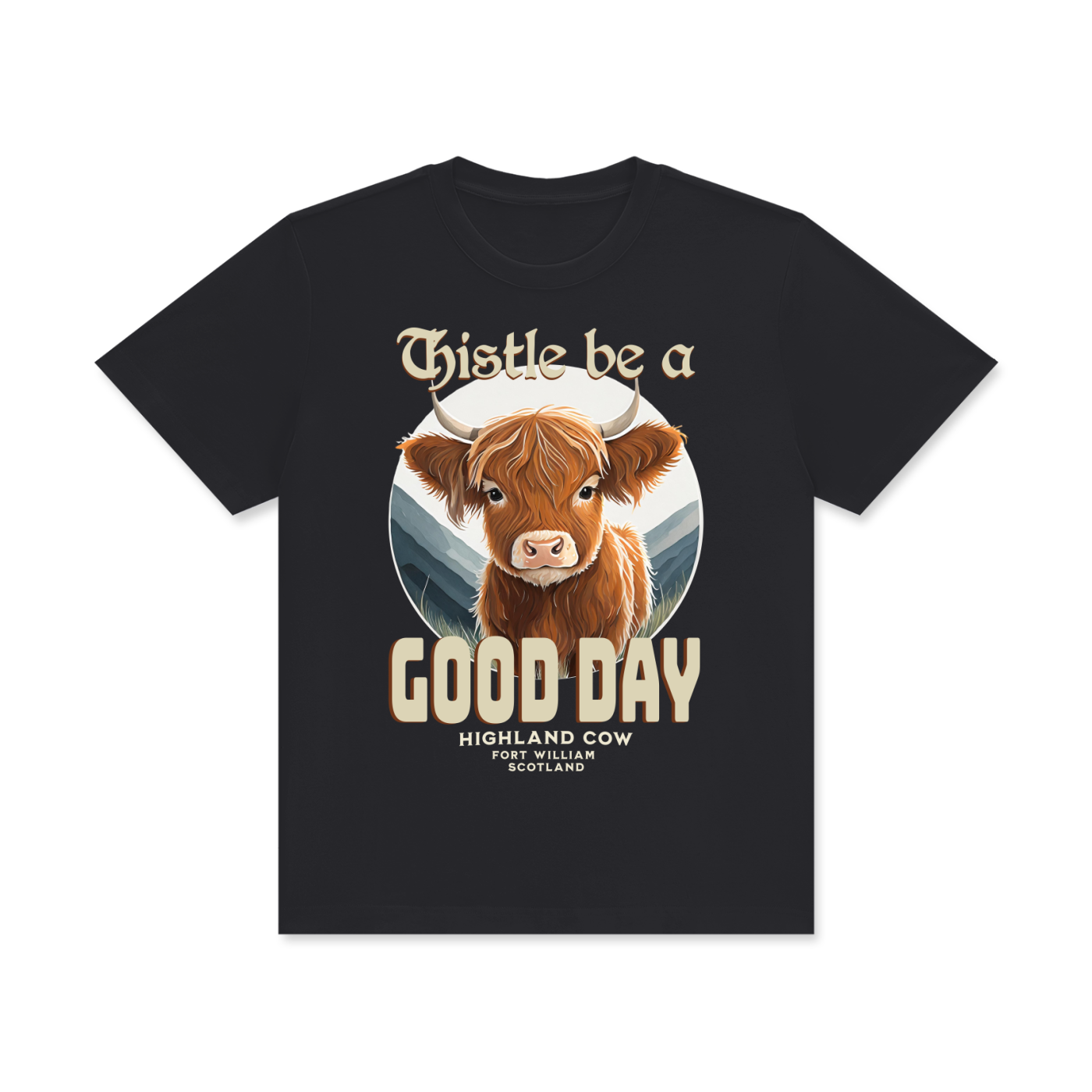 Scotland,Highland Cow,Thistle,Good Day