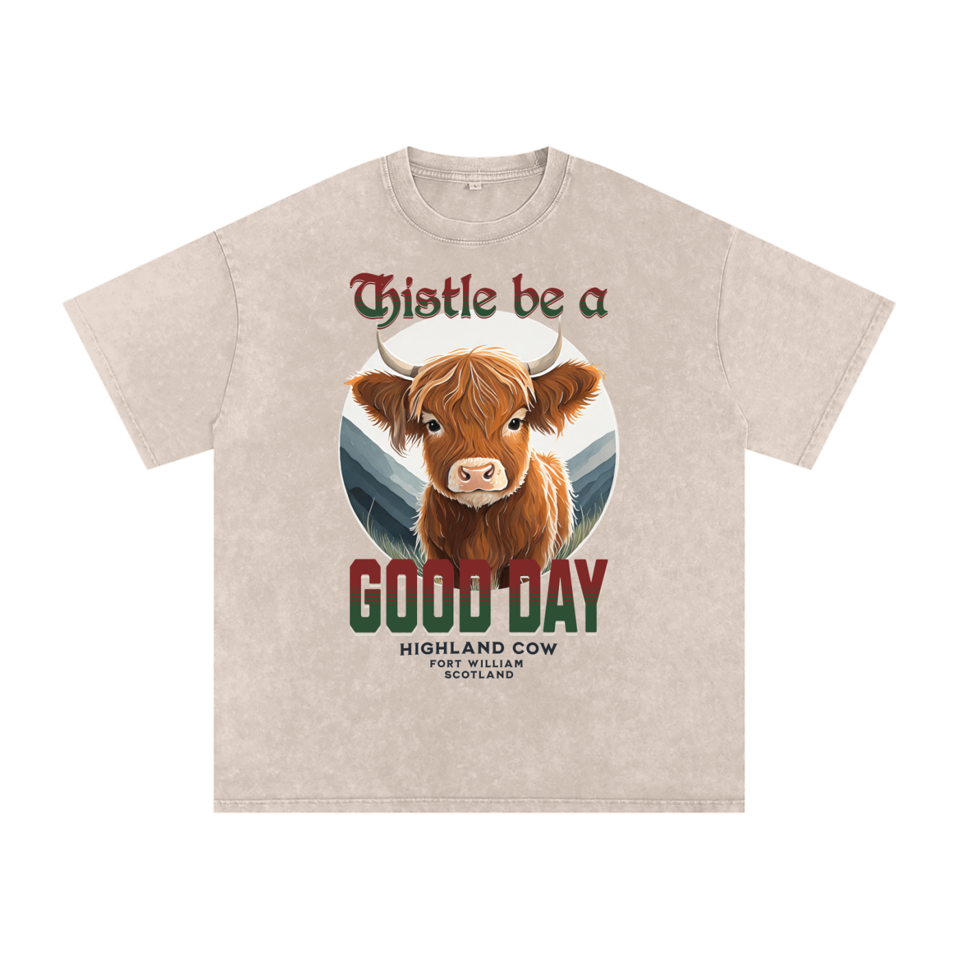 Highland Cow,Thistle,Good Day