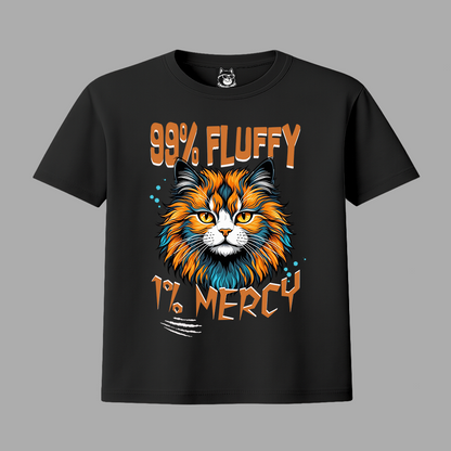 99% FLUFFY, 1% MERCY, ROYAL CAT - Unisex Classic Crew Neck Cotton T-Shirt