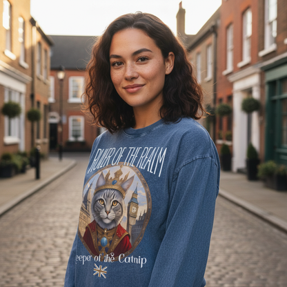 Keeper of the Catnip Acid Wash Oversize Long Sleeve T-Shirt