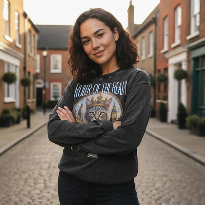 Keeper of the Catnip Acid Wash Oversize Long Sleeve T-Shirt