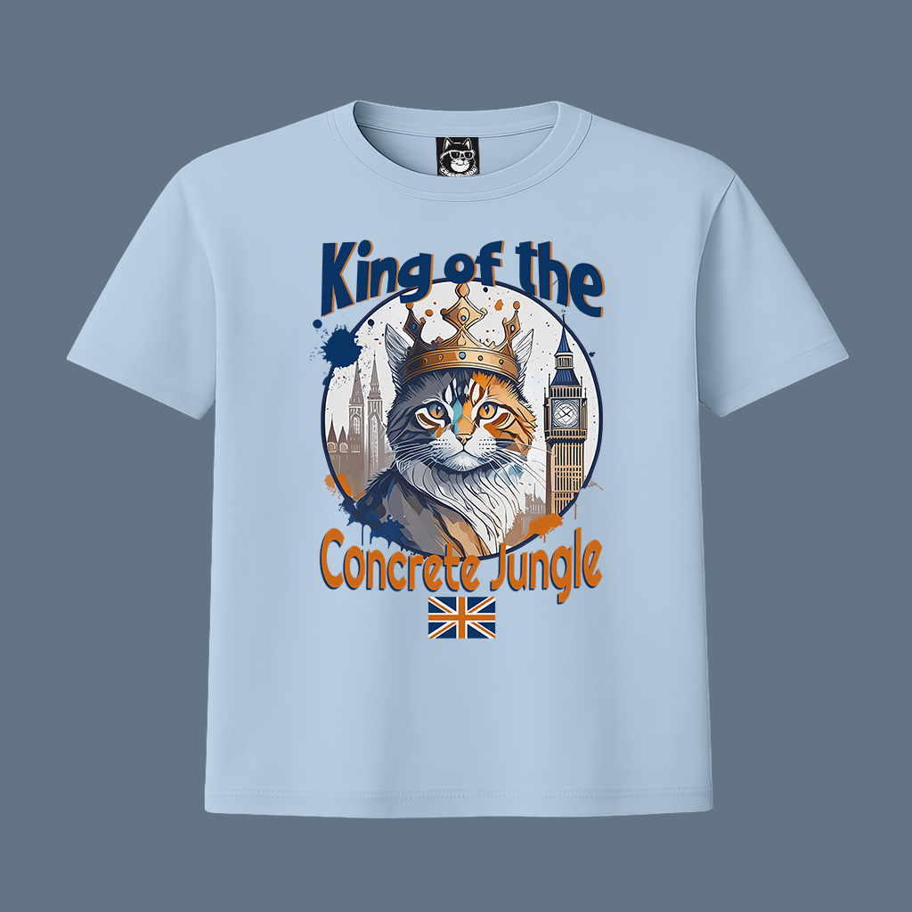 KING CAT OF THE CONCRETE JUNGLE - Unisex Classic Crew Neck Cotton T-Shirt