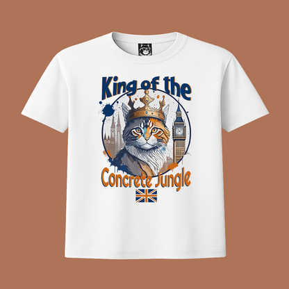 KING CAT OF THE CONCRETE JUNGLE - Unisex Classic Crew Neck Cotton T-Shirt