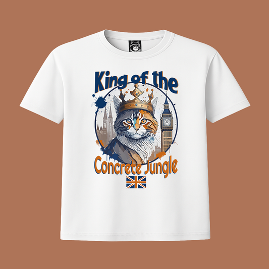 KING CAT OF THE CONCRETE JUNGLE - Unisex Classic Crew Neck Cotton T-Shirt