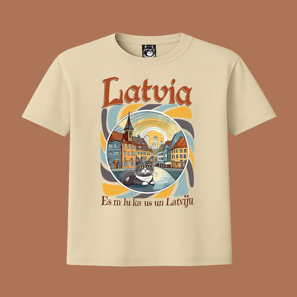 I LOVE CATS AND LATVIA - Unisex Classic Crew Neck Cotton T-Shirt