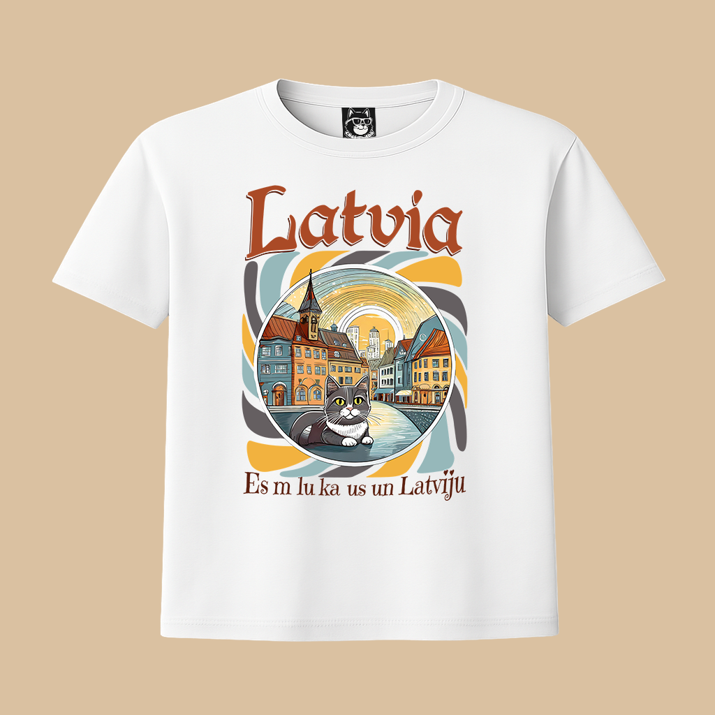I LOVE CATS AND LATVIA - Unisex Classic Crew Neck Cotton T-Shirt