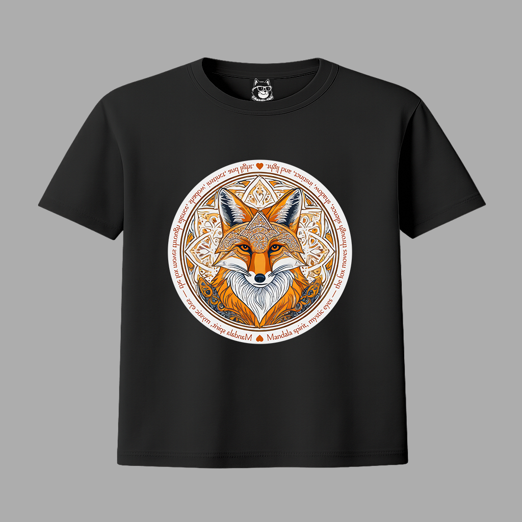 MANDALA FOX - Unisex Classic Crew Neck Cotton T-Shirt