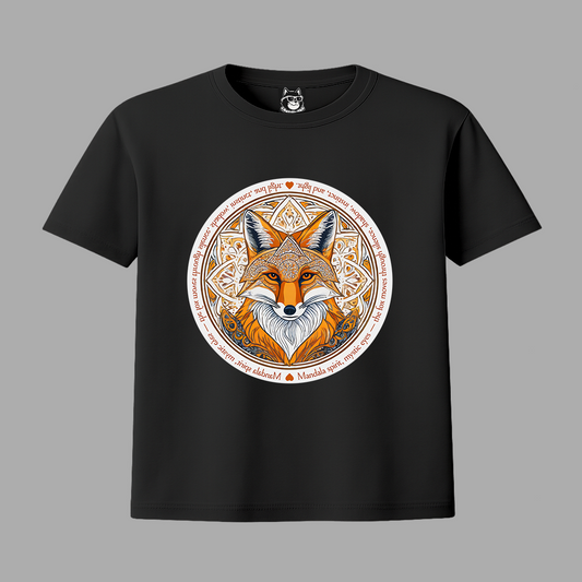 MANDALA FOX - Unisex Classic Crew Neck Cotton T-Shirt