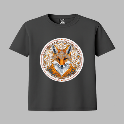 MANDALA FOX - Unisex Classic Crew Neck Cotton T-Shirt