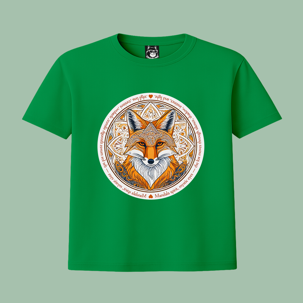 MANDALA FOX - Unisex Classic Crew Neck Cotton T-Shirt