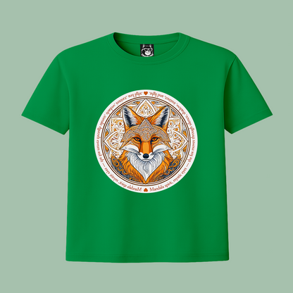 MANDALA FOX - Unisex Classic Crew Neck Cotton T-Shirt