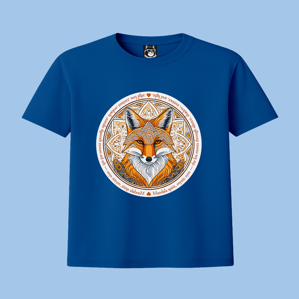 MANDALA FOX - Unisex Classic Crew Neck Cotton T-Shirt