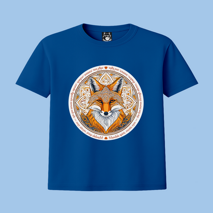 MANDALA FOX - Unisex Classic Crew Neck Cotton T-Shirt