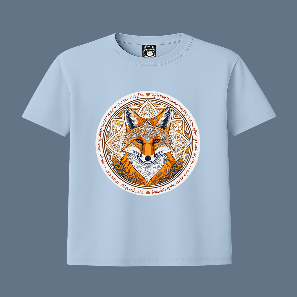 MANDALA FOX - Unisex Classic Crew Neck Cotton T-Shirt