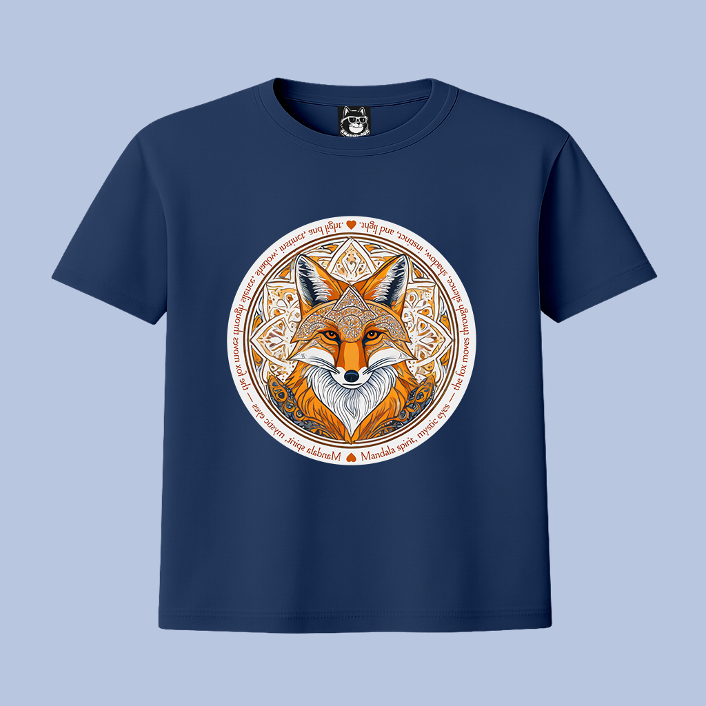 MANDALA FOX - Unisex Classic Crew Neck Cotton T-Shirt