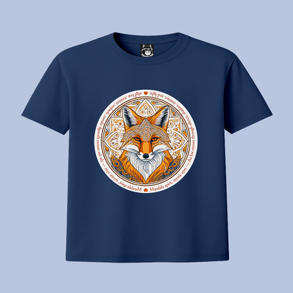 MANDALA FOX - Unisex Classic Crew Neck Cotton T-Shirt