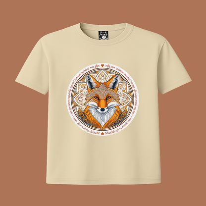 MANDALA FOX - Unisex Classic Crew Neck Cotton T-Shirt