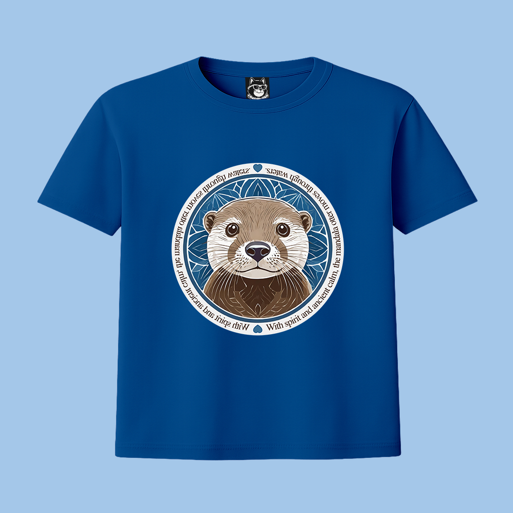 MANDALA OTTER - Unisex Classic Crew Neck Cotton T-Shirt