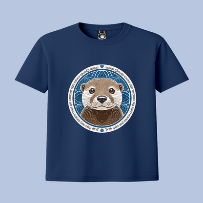 MANDALA OTTER - Unisex Classic Crew Neck Cotton T-Shirt