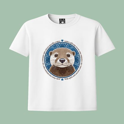 MANDALA OTTER - Unisex Classic Crew Neck Cotton T-Shirt