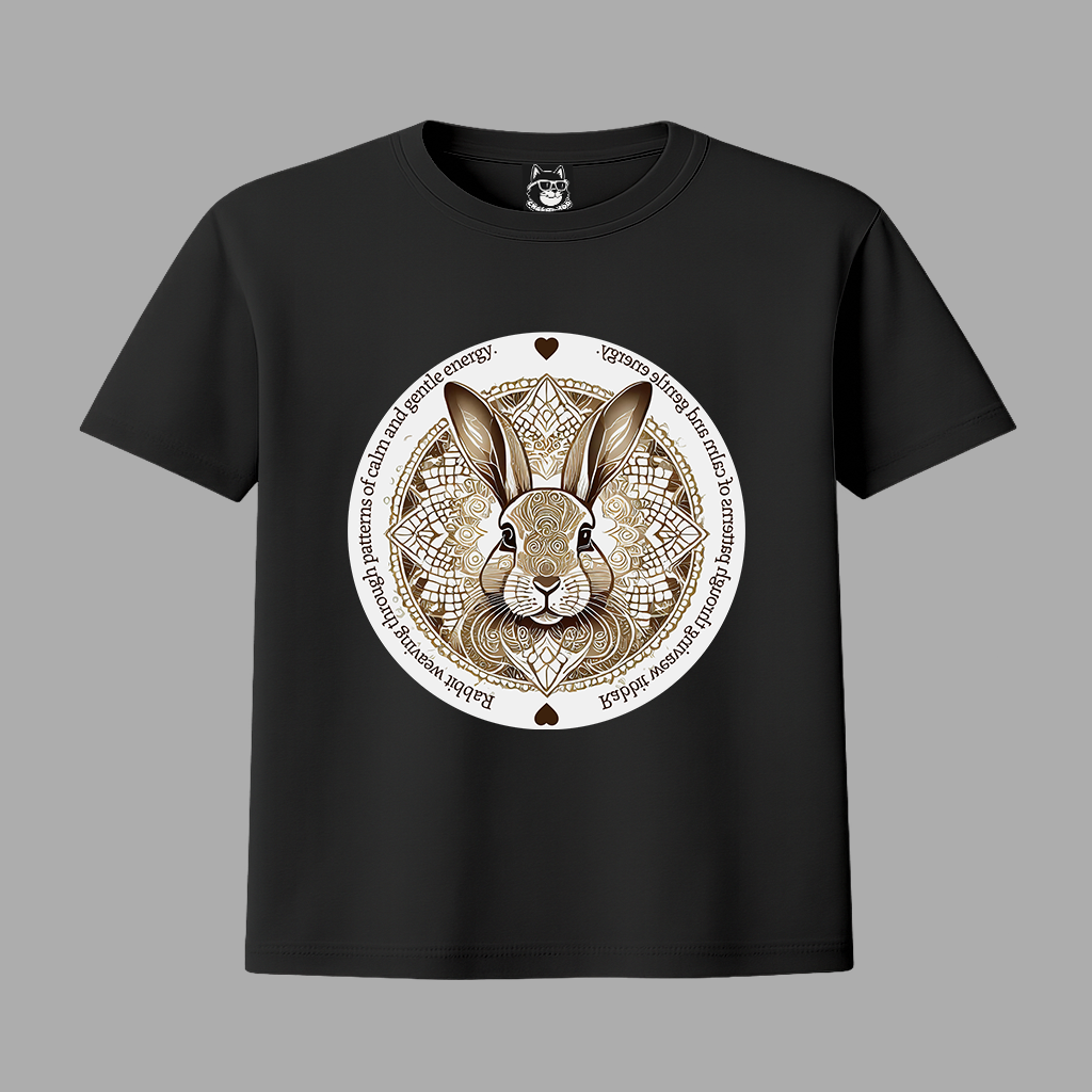 MANDALA RABBIT - Unisex Classic Crew Neck Cotton T-Shirt