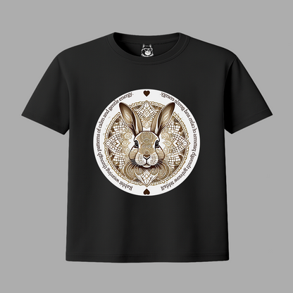 MANDALA RABBIT - Unisex Classic Crew Neck Cotton T-Shirt