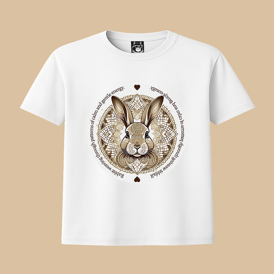 MANDALA RABBIT - Unisex Classic Crew Neck Cotton T-Shirt
