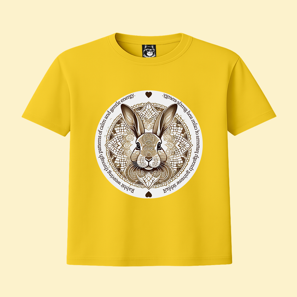 MANDALA RABBIT - Unisex Classic Crew Neck Cotton T-Shirt