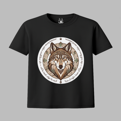 MANDALA WOLF - Unisex Classic Crew Neck Cotton T-Shirt